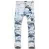 23SS Mens Jeans Designers Distressed Ripped Biker Slim Straight Denim For Men Print Womens Army Fashion Mans Skinny Pants Asian size 29-38