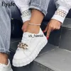 Dress Buty Trendy Sneakers Autumn Nowe okrągłe palce damskie koronkowe buty z łańcuchem kobiet z biegiem sportów sporty 0217v23