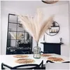 Decorative Flowers Wreaths 5Pcs Faux Pampas Grass Large 120/100/85Cm Flower Bouquet Fake Artificial Decor Tall Fluffy Stems Living Dhki6