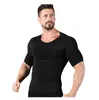 Mens T-Shirts Body Slim Lift Body Shapers Corrective Posture Shirt Slimming Belt Belly Fat Burning Compression Corset