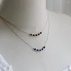 Hanger kettingen titanium stalen plating 18k gouden ketting natuurlijke granaat lapis lazuli voor vrouw sleutelbeen ketting hoogwaardige sieraden cadeau