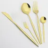 Dijksets Sets 4Set/12pcs Pink Gold bestek Set Zilverwerk Roestvrijstalen mes Vork lepel Dinner Keuken Flatware servies