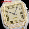 Zegarek luksusowe niestandardowe bling mrożone zegarki białe złoto platowane moiss anite Diamond Watchess 5A Wysoka jakość replikacja mechaniczna i5x8 pzg0