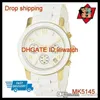 100% ORIGINAL JAPAN MOVEMENT DROP New MK5145 MK5191 MK5423 Ladies Runway Chronograph Silicone Steel Watch2749