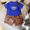 Baby Girls Designer Clothing Sets Kids Summer Short Sleeve Suits Childrens Summer Shirt Sets Unisex Clothes 5 Colors High Quality