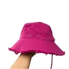Дизайнерская шляпа роскошная шляпа Le Bob Cacquette Artichaut Wide Brim Frayed Expedition Летняя изогнутая шнурки крепление бело -светло -розовое открытое рыбалка