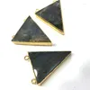 Pendant Necklaces M603184433 Labradorite Stone Connector Gold Color Electroplated Triangle Pendants