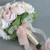 Decorative Flowers Korean Style Artificial Flower Bouquet Champagne Ornament Handheld