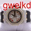 Polshorloges luxe op maat gemaakte bling iced out -horloges wit goud vergulde Moiss Anite Diamond Watchess 5A Hoge kwaliteit Replicatie Mechanische DFMF 6AH6