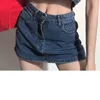 مسارات النساء الصيف Y2K ملابس عالية الخصر جينز الأزياء الجينز يضع النساء جمالية هاراجوكو القمصان الجينز القوطية القوطية