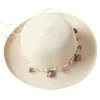 Cappelli larghi con cappelli da goccia per cappello da spiaggia Sun Estate per donne Fiori di viaggio perfetti Elob22