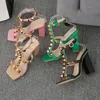 Chaussures habillées 2021 femmes talons hauts chaussures dames sandales d'été talons carrés chaussures femme mode fête femme pompes sandales diapositives L230216
