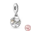 Hochwertiger Pandora-Charm aus Sterlingsilber mit Familienperlen, geeignet für Damen, Armbänder, Halsketten, Accessoires, modischer Charm