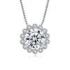 Classique flocon de neige Moissanite diamant S925 argent pendentif collier bijoux femmes européennes boîte chaîne collier femmes fête de mariage saint valentin cadeau de noël SPC