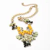 Choker Dress Match Arrival Resin Zinc Alloy Wide Gold Color Chain Bright Colorful Gem Collar Necklace