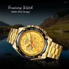 Wristwatches Forsining Watches Men's Three-eye Six-Needle Multi-Function Mechanical Wristwatch Luxury Automatic Male Clock Montre Homme