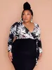 Robes grande taille Chic et élégante femme robe belle pour toujours bureau manches mode grande goutte en gros