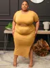 Survêtements grande taille pour femmes, tenue d'été, haut à col rond, ensemble deux pièces, robe Sexy, jupe fendue, vente en gros, goutte en vrac