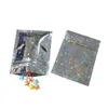 Förpackningspåsar Återställbar lukt Proof Foil Pouch Bag Flat Mylar för fest Favor Food Storage Holographic Color With Glitter Star Drop Dhupx