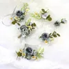 Headpieces Blue Artifical Headwear Flowers Bridal Wedding Accessories Para Tocados Novias Garland handled