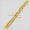 Chaîne Lien Dubaï Bracelet Pour Hommes Femmes Or 24K Couleur Largeur 21Cm 16Mm Hiphop Éthiopien/Africain/Arabe Jewelrylink Drop Delivery Jewel Dhouh