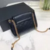 Top-quality Gold Real Leather Messenger Bag Fashion Designer Chain Shoulder Crossbody Luxury Bags Classic Flap Women Purse with Box