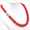 Chains 8/10mm Round Red Jades Chalcedony Necklace Natural Stone Reticular Clasp Accessory Neckwear Women Girls Jewelry Making Design