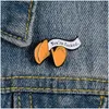 Cartoon Accessories Funny Youre Fxxxxd Lucky Fortune Cookie Brooches Orange Banner Enamel Pins Custom Lapel Badge Jewelry For Friend Dhw0L