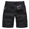 Herr shorts sommar shorts Men100 Cotton Casual Men Shorts Bermuda Masculina Male raka solida blixtlåsbyxor byxor manliga taktika shorts z0216