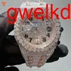 ساعة Wristwatches فاخرة مخصصة بلينغ المثلجة خارج الساعات الذهب الأبيض مطلي Moiss Anite Diamond Watchess 5A جودة عالية التكرار ميكانيكية UUJ16777