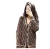 Chandails Femmes Marque Chandails Designer Lettre Motif Cardigan Pull Manteau Laine Mélangée Femme Tricots Dames Haut Tricoté VCol Long Slee