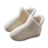 Pantoufles 1 paire peluche Ultra doux antidérapant garder au chaud polaire corail Slip-on Couple bottes d'hiver pour chambre à coucher