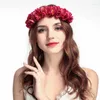 Decorative Flowers 6 Colors High Quality Many Rose Flower Hair Garland Crown Headband Floral Wreath Bridal Accessories