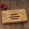 Partihandel 300st Natural Tood Bamboo Soap Dish Wood Soap Magasinhållare Lagring Tvål Rack Plattan Box Behållare för badrum för badduschplatta