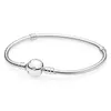 Armreif Original Perlen Pave Kristall Kugel Verschluss Schlangenkette Armband Fit Fashion 925 Sterling Silber Charm DIY Schmuck 230216