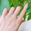 Bagues en grappe fleur coupe Moissanite bague en diamant véritable 925 en argent Sterling fête bande de mariage pour les femmes bijoux de fiançailles de mariée