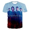 Camisetas masculinas TV SUPERNATURAL 3D T-shirt drama de terror masculino Homens crianças moda moda casual stretwear calpão curto tampes de manga curta