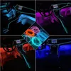 Tiras de LED Ambiente do carro El Wire LED USB Néon flexível Conjunto de luzes interiores Luz RGB para decoração automotiva Acessórios de iluminação