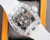 Z Super Watch Swiss 53-02 Transparent Polo Tourbillon Movement Watches Indonesian Importerad Rubber Watch Band Waterproof Luminous