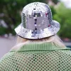 Chapeaux à large bord Chapeaux seau Glitter Mirror Disco Seau Chapeau Full Sequin Disco Ball Chapeaux pour DJ Club Bar Unisexe Disco Ball Festival Visor Beach Fisherman Hat 230216