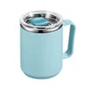 Tasse en acier inoxydable à double paroi de 15 oz avec poignée et couvercle tasse isolée portable pour le thé d'eau potable de voyage en plein air nouveau tt0217