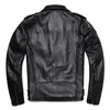 Herenleer Faux Classical Motorcycle Jackets Men 100 Natuurlijke koehide dikke moto winterbikdeksels slanke lagen m192 230217