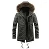 Men's Down Warm Men Padded Parka Cotton Coat Winter Hooded Jacket Mens Personality Large Thick Windproof Parkas Male