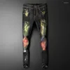 Jeans masculinos 2023 graffiti pintura de spray Designer de jeans personalizado Pantalones vaqueros homens jean calca masculina