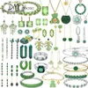 Pendant Necklaces 2023 Trend Original 1 1 Fine Jewelry Sets Green Necklace Earrings Ring Bracelet Fashion Luxury Charms Gift 24328444