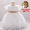 Girl Dresses 2023 Ceremony Infant 1st Birthday Dress For Baby Clothes Sequin Princess Party Baptism Clothing 0 1 2 Year