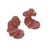 Stud Earrings Japanese And Korean Gentle Small Fresh Pink Flowers Sweet Lovely Temperament