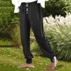 Pantalons pour hommes Mens Fashion Casual Imprimé Lin Ceinture Élastique Pantalon Formation Avec Poches