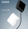 Güç Adaptörü Besleme Şarj Cihazları UL FCC Sertifikası US Fişi 24W 12V 1A 2A AC DC Anahtarlama 5521 5525 İpuçları