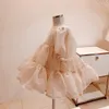 Vestidos de meninas crianças da primavera e outono Baby Puff Galze Princess Little 230217